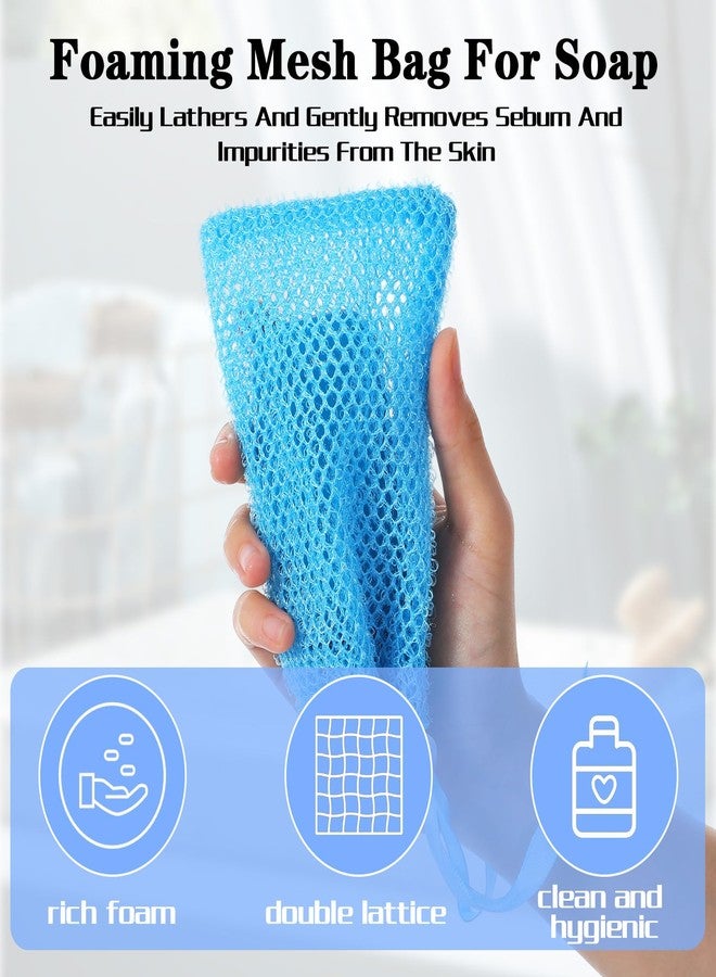 ADLABLD Exfoliating Soap Bags for Shower, 4Packs Exfoliating Soap Bar Bag with Drawstring Travel Soaps Bar Bags, Drawstring Wash Bag (4 Colors, 5.5 x 3.5 in) - Image 4